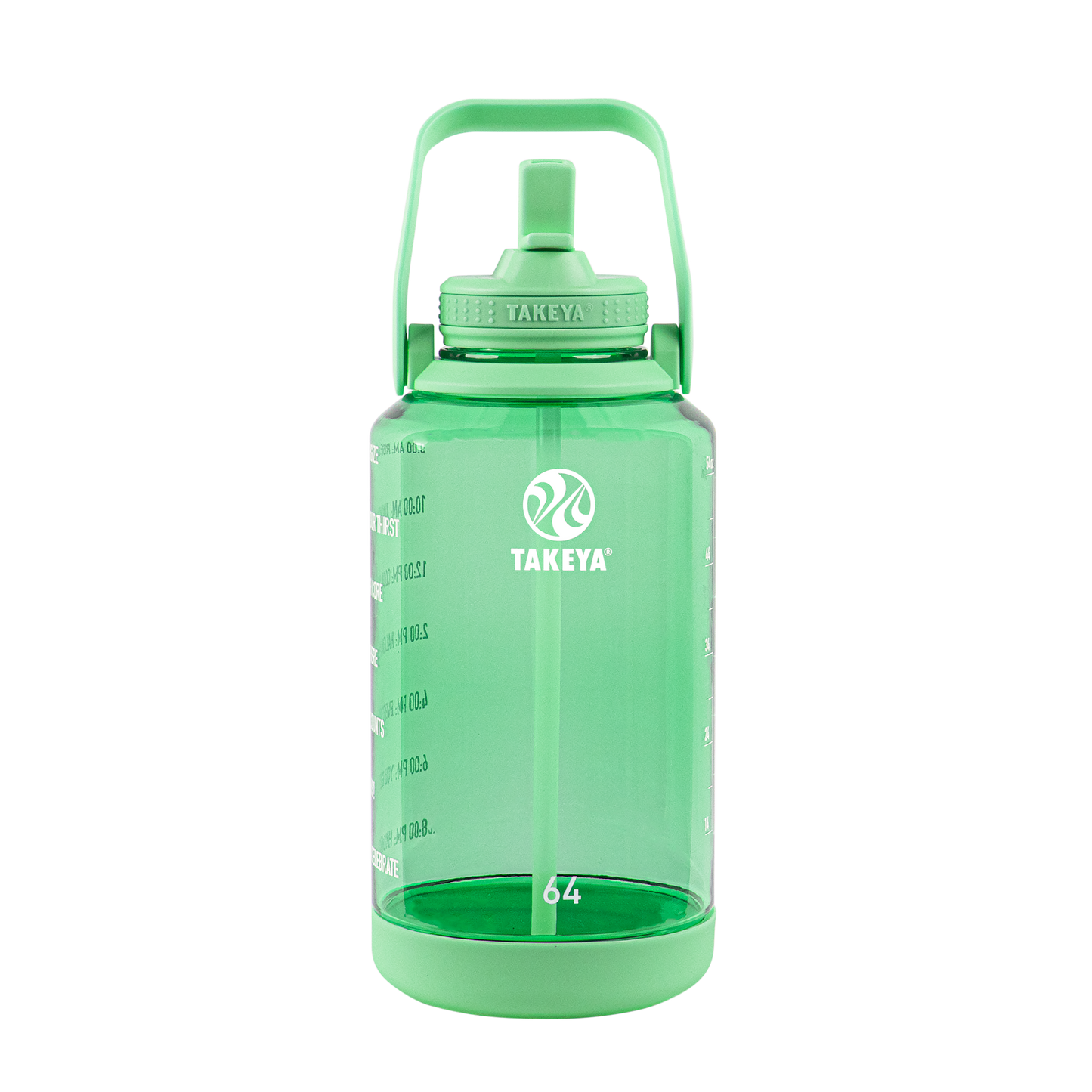 tritan-motivational-water-bottle-with-straw-lid-f2 54101-Tritan-Straw-Motivational-64-PistactioGreen-front.png