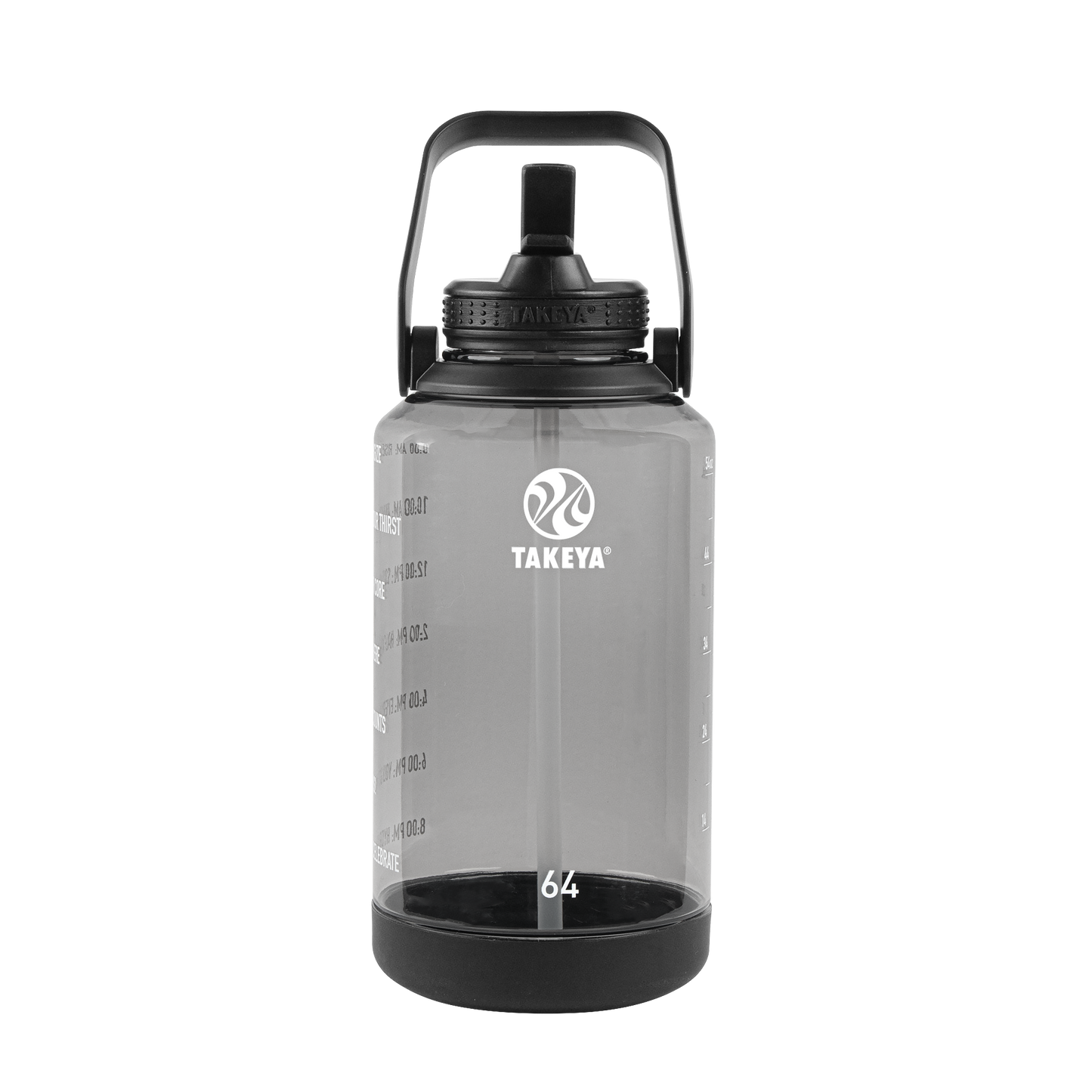 tritan-motivational-water-bottle-with-straw-lid-f2 54145-Tritan-Straw-Motivational-64-StormyBlack-front.png